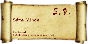 Sára Vince névjegykártya